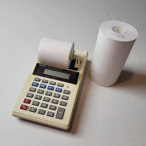 Casio Printing Calculator HR-8A With Paper Rolls Needs Battery KLY - Picture 1 of 3