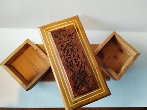 Moroccan Wooden Folding Jewellery Box - So Clever and so Beautiful (Style 2) - Picture 1 of 6