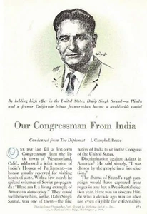 DALIP SINGH SAUND 1958 FEATURE 1ST SIKH & EAST INDIAN-AMERICAN U.S. CONGRESSMAN - Picture 1 of 1
