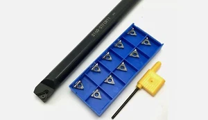 NEW S08K STFCL09 reversible turning tool+10PC TCGT09 Aluminum Carbide inserts - Picture 1 of 4