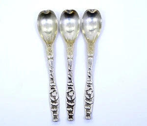 Juego de 3 cucharas de huevo sorbete de helado Sherbert vintage WHITING "BLOSSOM" 4-1/4" - Imagen 1 de 7