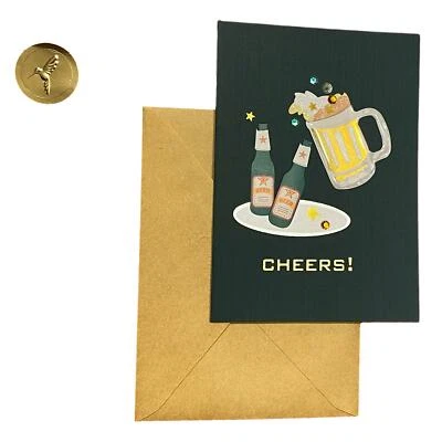 Tarjeta de felicitación del día del padre - ¡Saludos! - 2D, Lentejuelas, Lámina, Deluxe, Sello, con abeja Foto 1 de 3