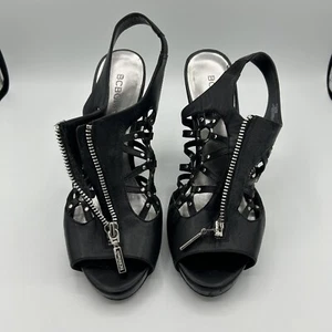 BCBGirls BG-Cendre Black Calf High Heels Women's 8M W/Box - Picture 1 of 8