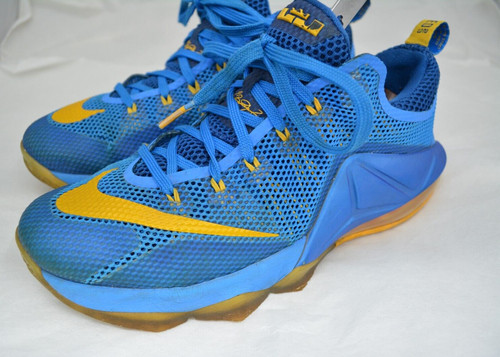 Scarpe da basket uomo NIKE Lebron James 12 basse blu giallo taglia 9