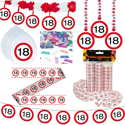 Deko 18.Geburtstag Set Party Box Dekoration Glitter Girlande Luftballons zum 18 - Bild 1 von 4