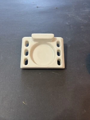 Escova de dentes e porta-copos vintage de porcelana branca para banheiro - Imagem 1 de 2