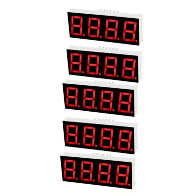 5 Stück 12Pin 4 Bit 7 Segment 1.98 x 0.75 x 0.31 Zoll 0.55" Rot LED Anzeige Rohr - Bild 1 von 4