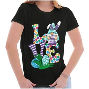Cute Spring Easter Bunny Gnome Egg Hunt Love Graphic T Shirts for Women T-Shirts - Picture 1 of 7