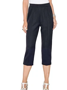 Witt @ Kaleidoscope Size 12 Navy Blue Easy Care Capri TROUSERS Holiday - Picture 1 of 1