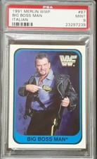 1991 Merlin BIG BOSS MAN PSA 9 Mint WWF WWE Italian Wrestling Card #87 Big Bubba