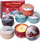 Christmas Scented Candles Gifts Set for Women, 6 Pack 2.5 Oz Candle Set, Natural