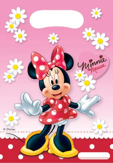 Disney Minnie Mouse Polka Dot Party Favour/Loot Bags x 6 - Children's Party — 第 1/1 张图片