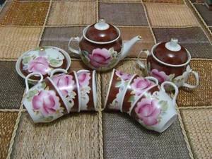 Vintage Porcelain china Tea set Peony for 6 people 1980s Ukraine Polonne 1grade - Picture 1 of 6