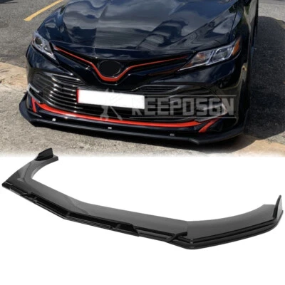 Kit de carrocería moldeada divisor de labios parachoques delantero negro para Toyota Camry SE/XSE Foto 1 de 4