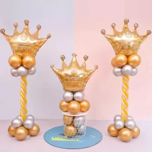 Large Gold Crown Foil Balloons Birthday Party Prince Princess Decoration Helium - Imagen 1 de 15
