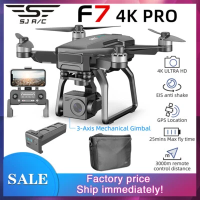 SJRC F7 PRO 5G WIFI 3KM FPV Drohne 4K HD Kamera Mechanische 3 Achsen Gimbal - Bild 1 von 4