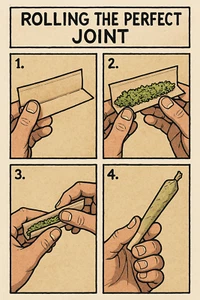How to roll a joint POSTER art man cave MARIJUANA WALL ART WEED POT 420 bud cool - Picture 1 of 4