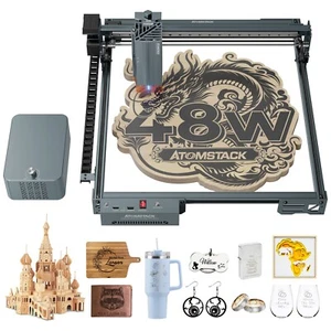 ATOMSTACK 48W Laser Engraver, A40 PRO V2 Laser Cutter with Auto Air Assist - Picture 1 of 7
