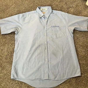 Herren XL Honda Authentic Employee Techniker Button Down Baumwollhemd Mechaniker - Bild 1 von 8
