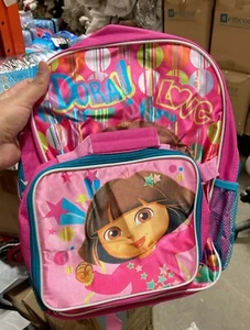 Dora the Explorer Pink colored 15" Backpack with Detachable Lunch Box for Kids - Picture 1 of 2
