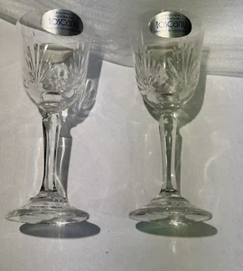 The Toscany Collection Oxford Cordial CRISTALLO 2 BICCHIERI ALTEZZA 5" JUGOSLAVIA TAGLIO H - Foto 1 di 21