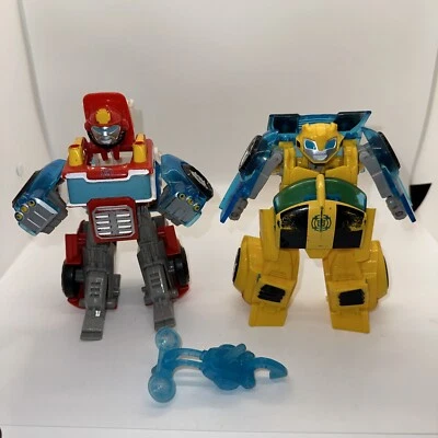 Transormers Rescue Bots Energize Playskool Bumblebee Optimus Prime Lot Of 2 - Image 1 of 4