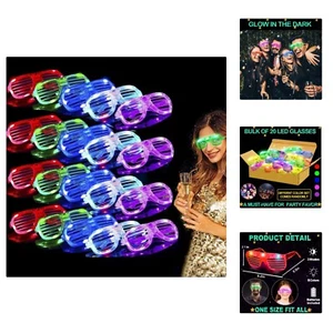 20 Pack LED Glasses New Years Eve Party Supplies, 6 Colors Light Up Glasses S... - Picture 1 of 7