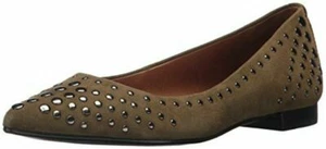 New Frye Women's Sienna Multi Stud Ballet Suede Flats Size US 7 M - Picture 1 of 4