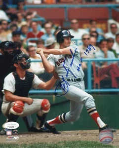 Foto de béisbol 8x10 firmada autografiada por Carl Yastrzemski "HOF 1989" ¡CERTIFICADO DE AUTENTICIDAD JSA! - Imagen 1 de 2