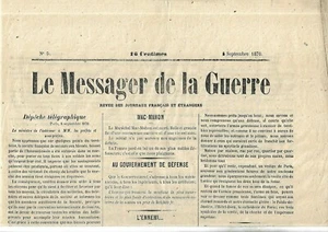 September 1870. Bote des Krieges. Preußen. Seltenes Exemplar der Nr. 5. Text++++ - Bild 1 von 2