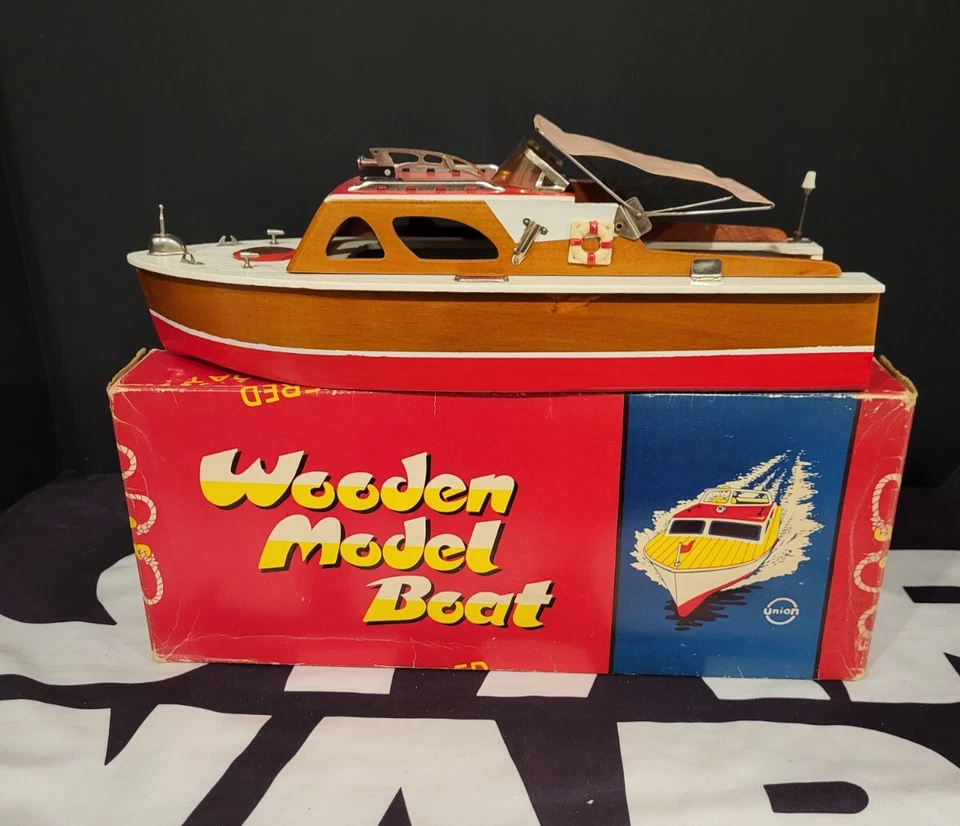 Barco Modelo Madera Años 50 UNION BOAT De Colección Original JAPÓN Eléctrico Foto 1 de 4
