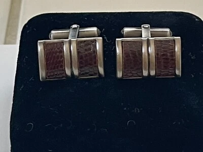 VINTAGE PEWTER FINISH CUFFLINKS , DATED LATE 1960'S - Image 1 of 4