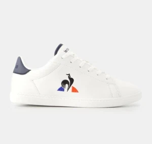 SCARPE LE COQ SPORTIF COURTSET 2 GS OPTICAL WHITE/DRESS BLUE VAR - Foto 1 di 3