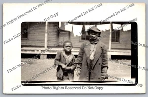 Antike RPPC Afroamerikanische Kinder Wäscheleine Wäsche Echt Foto Postkarte - Bild 1 von 14
