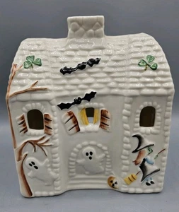 Belleek Ireland Halloween Haunted House Votive Holder Shamrock Porcelain RARE - Picture 1 of 6
