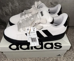 Adidas US 10.5 Men’s Gray/Black Suede Comfort Retro Grand Court Alpha IH1287 - Picture 1 of 8