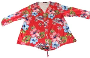 ONQUE CASUALS WOMENS TOP SIZE 3XL 3/4 SLEEVE MULTICOLORS - Picture 1 of 9