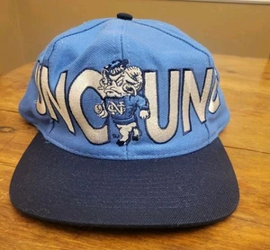 Vintage 1984 UNC SIGNATURES Logo Snapback Hat Tarheels Ram Embroidered - Picture 1 of 8