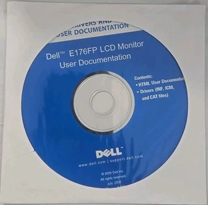 DELL E176FP LCD MONITOR - ( 2005, CD) - HTML USER DOC/ DRIVERS  - Picture 1 of 2