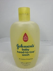 Johnson's No More Tears Head-To-Toe Baby Wash 15 fl oz Yellow Bottle New NOS - Picture 1 of 3