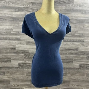 Camiseta Top Mujer White House Black Market M Azul Profundo Cuello en V Elastizada Lyocell - Imagen 1 de 10