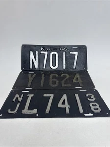 3 Vintage 1935, 1937 & 1938 New Jersey License Plates - Picture 1 of 5