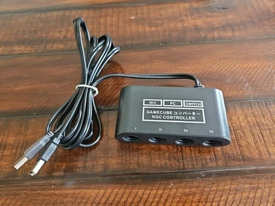 GC HS-WU025 Controller Adapter Adapter 4 Way For Wii-U- PC USB Switch - Image 1 of 4