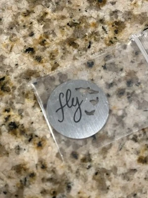 Authentic Origami Owl Charms Double Sided Large Silver FLY Large Plate - Image 1 of 2