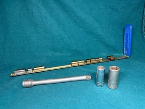 S-K Extension 45161 &2 Sockets w/Craftsman Steel Socket Rail SAE 3/8 Drive USA - Picture 1 of 9
