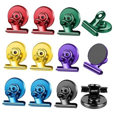  Clips Magnéticos para Colgar Fotos y Expositor de Fotos, Pack de 12 Multicolor Foto 1 de 4