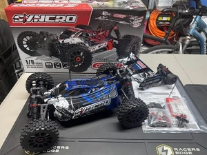 Team Corally Syncro-4 1/8 Scale Buggy RTR Brushless 4s Blue Fully Upgraded Nice! - Picture 1 of 20