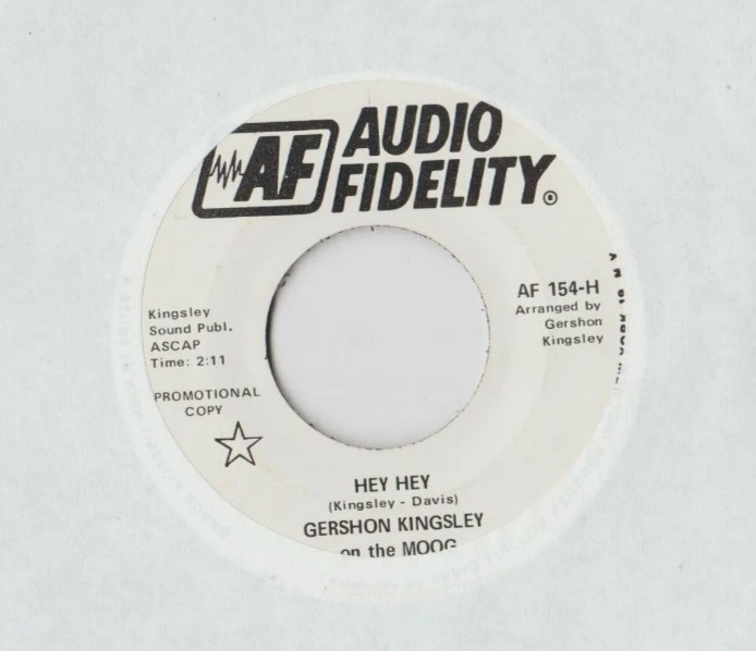 Gershon Kingsley And The Moog ‎– Hey Hey  45 RECORD DJ PROMO MOOG NEAR MINT - Image 1 of 1