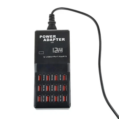 Multi 12 puertos USB estación de carga concentrador escritorio pared teléfono celular cargador organizador Foto 1 de 4