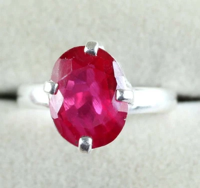 Naturale Ceylon Padparadscha Zaffiro Rosa 7.90 CT Ovale Gemma Anello Certificata - Immagine 1 di 4